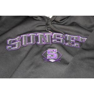 Nike Therma Fit Hooded Pullover, Sunset High Baseball, Black and Purple, Large
